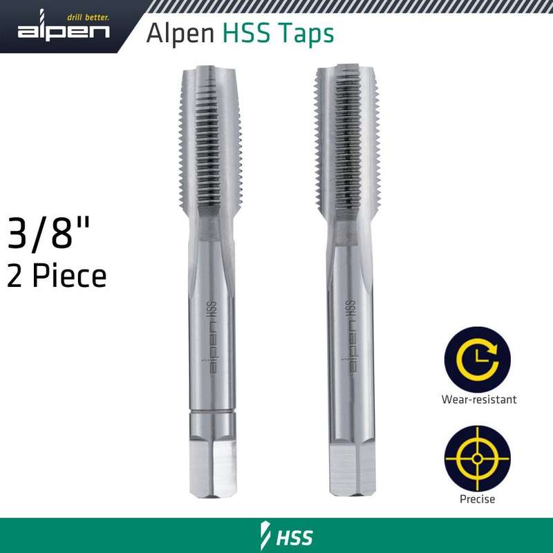Hss hand tap set imperial  g 3/8' pouched