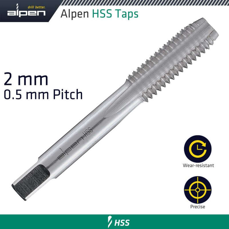 Tap 2mm hss in pouch 0.5mm pitch