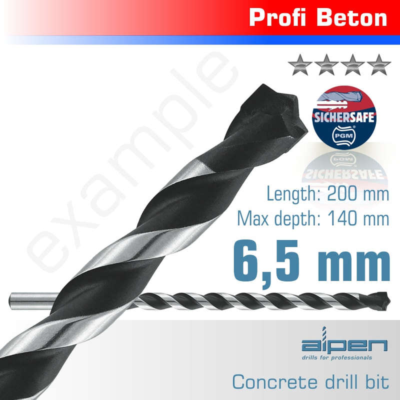 Concrete 6.5 x 200mm profi beton drill bit masonry