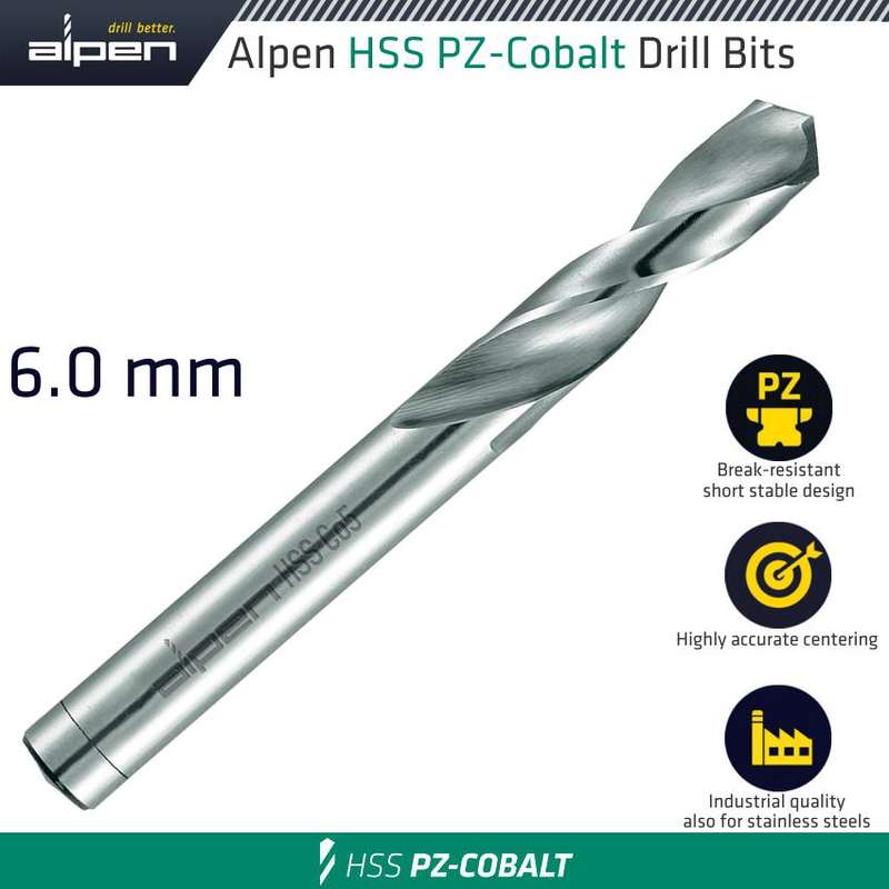 Alpen cobalt drill short bulk 6.00mm