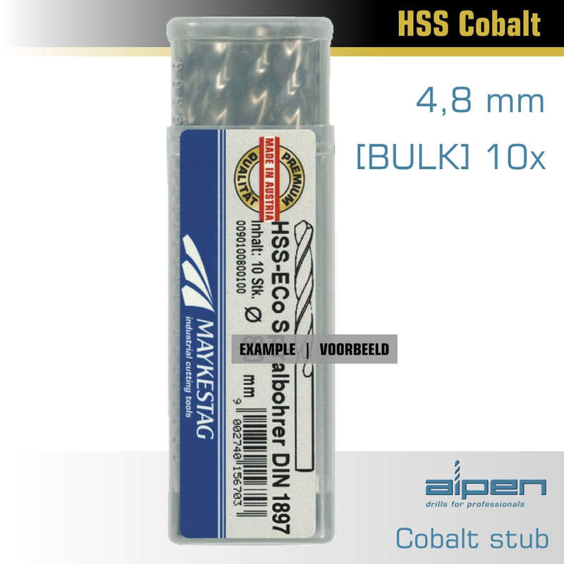 Alpen cobalt drill short bulk 4.8mm