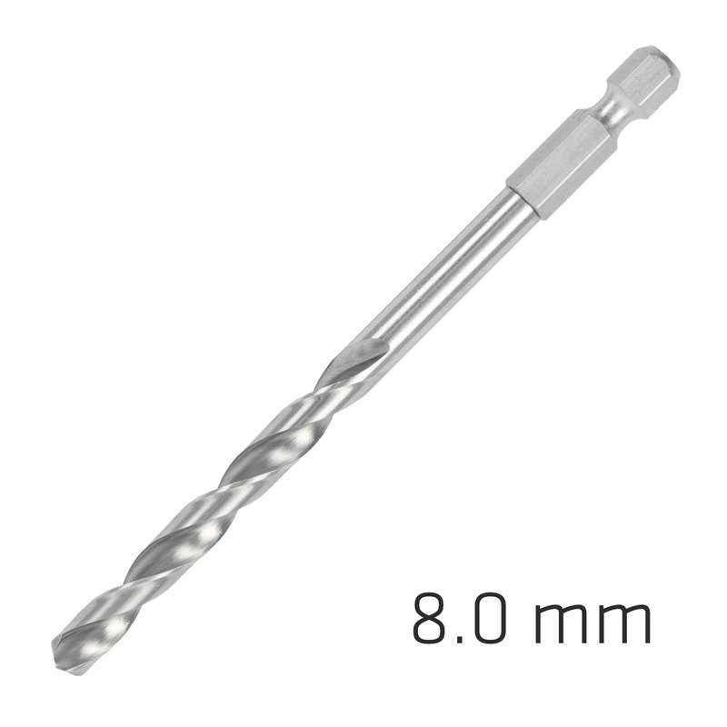 Hss super drill bit hex shank 8mm