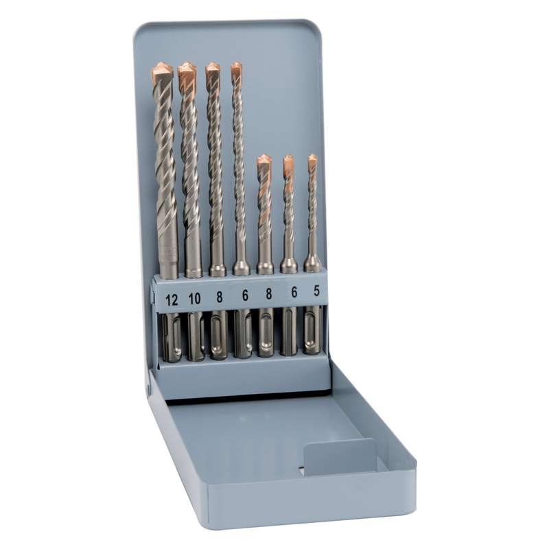 Sds drill bits 7 piece set in metal case