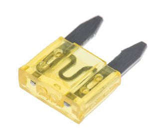 Automotive fuse mini-blade 20a 32v yl ast20