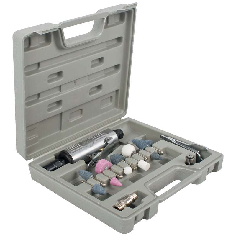Air die grinder 6mm 14 piece kit blow mould case