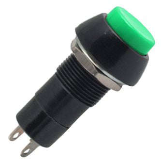 Push button switch latching spst 3a green solder m12 d=19.5mm l=38 b165l-gr