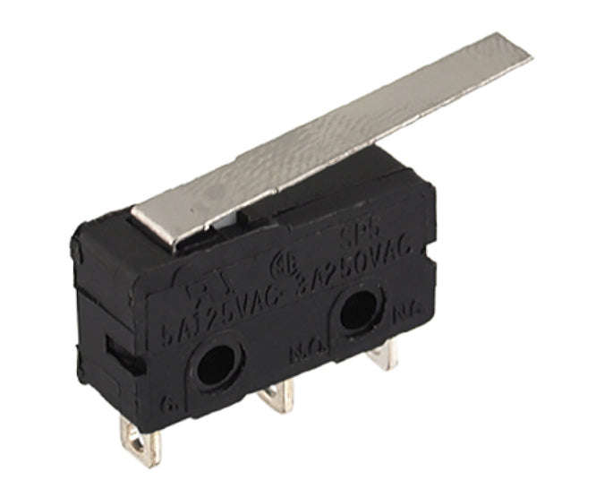 Mini micro limit switch spdt solder 25mm lever - debulk kw4-z2f200