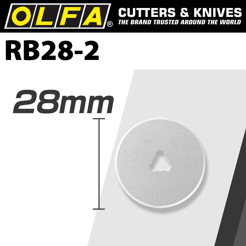 Olfa blades rotary rb28-2 2/pack 28mm