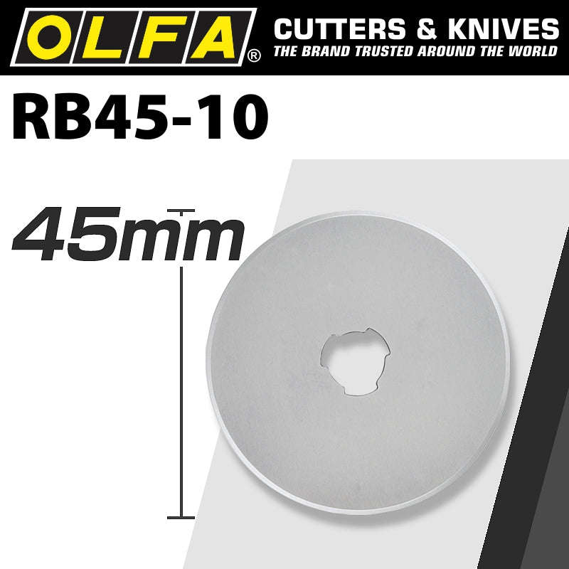 Olfa blades rotary rb45-10 10/pack 45mm