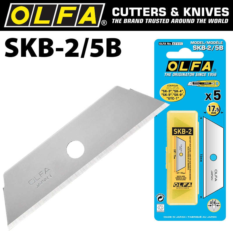 Olfa blades skb-2 5 pack for utc1 cutter 17.5mm sk4