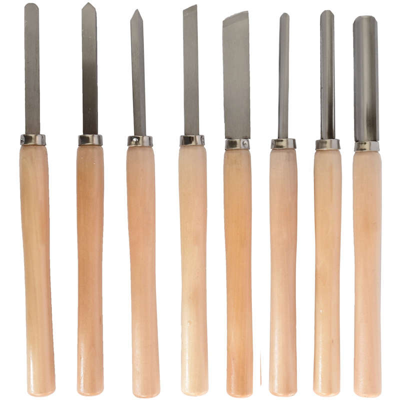 Chisel set wood turning 8 piece std wooden case