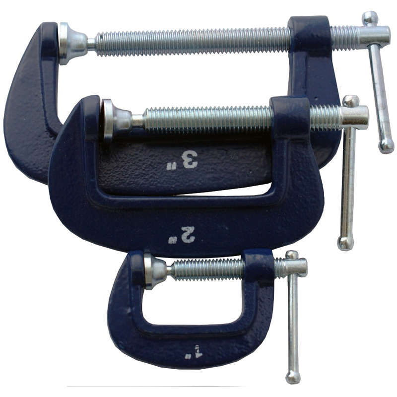 Clamp g 3 piece 25 50 & 75 mm set 1 2 & 3' kit