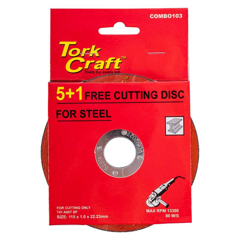 5 + 1 free cutting disc steel 115 x 1.0 x 22.2mm