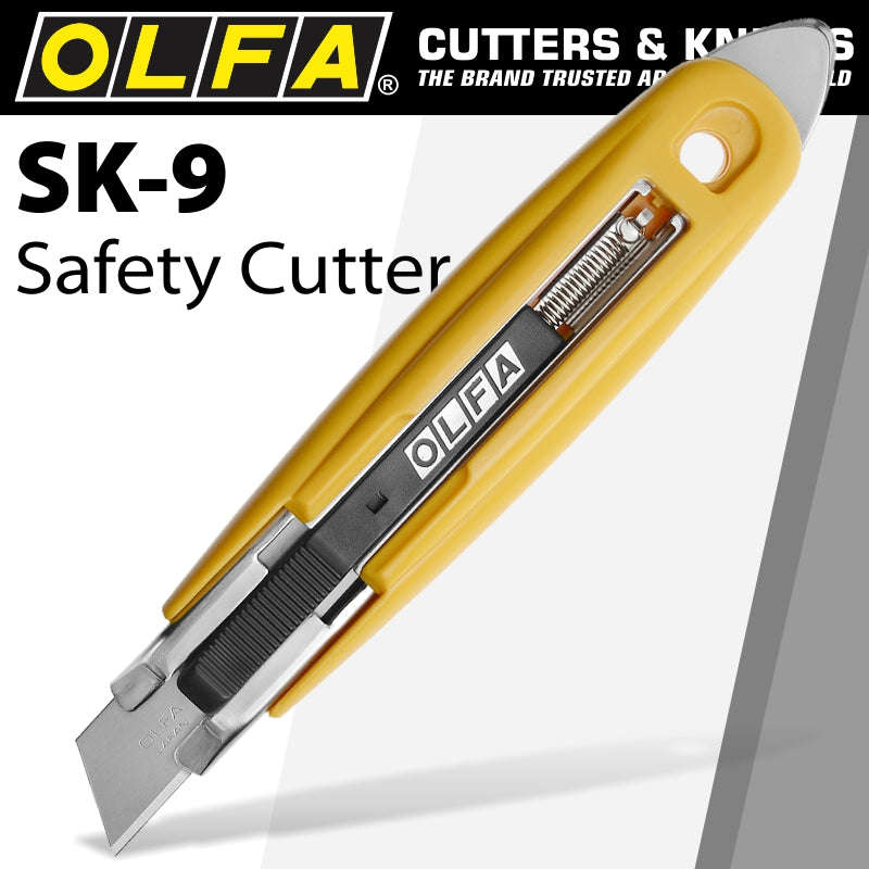 Olfa safety knife with tape slitter box opener cutter