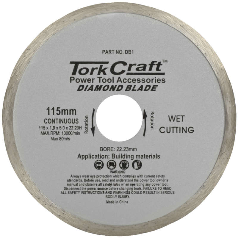 Diamond blade continuous rim 115mm