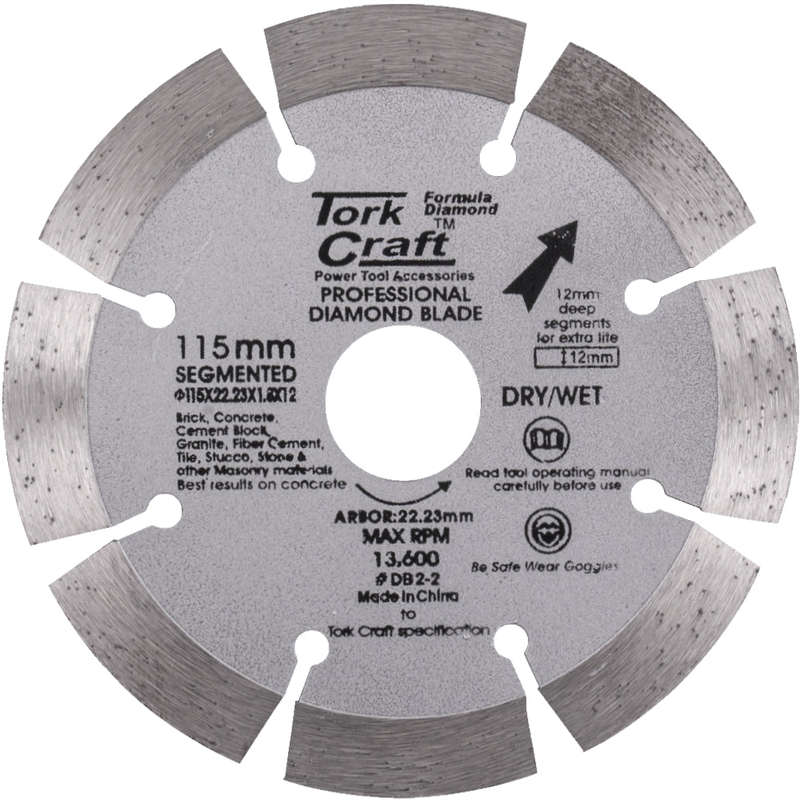 Diamond blade segmented 115mm with 12mm segments