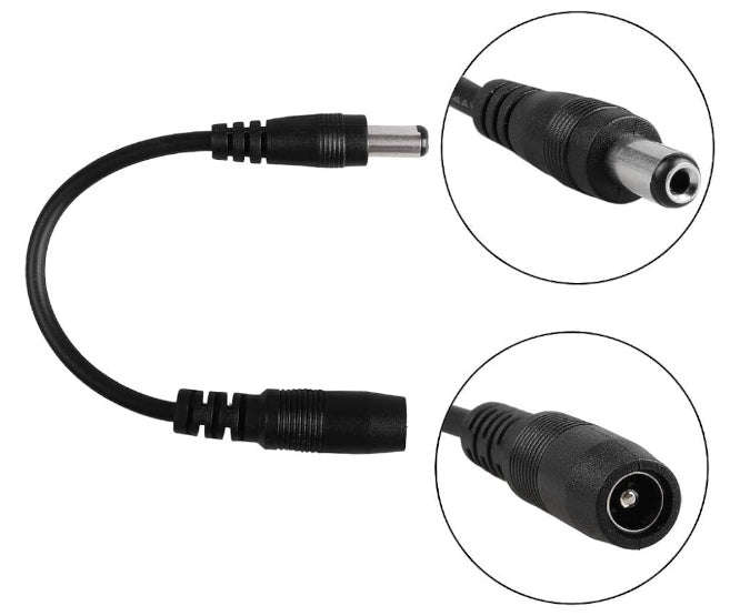 Reversed polarity dc lead 2.1mm plug to socket - 300mm lead lead-70 -  * uncommon lead *