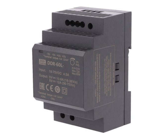 Dc-dc converter d/r i=48 o=12vdc 5a ddr-60l-12