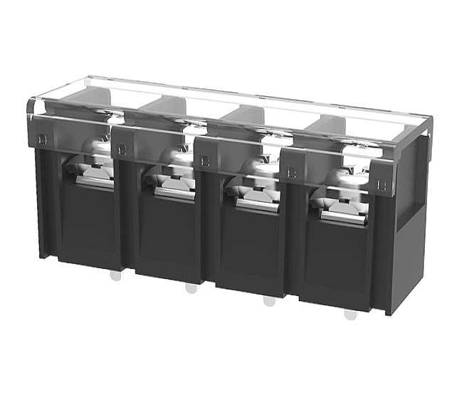 Barrier terminal block 4w p=10 pcb scr w/cover dg58c-b-04p-13-00a(h)
