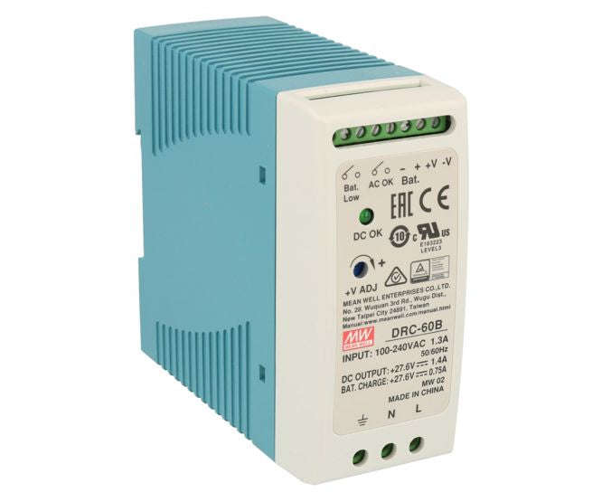 Power supply ups d/r in=220 out=2x27.6v @ 1.4a, 0.75a drc-60b