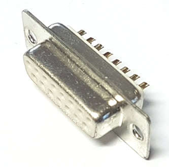 Socket d-sub 15w panel mnt solder str metal db-15s