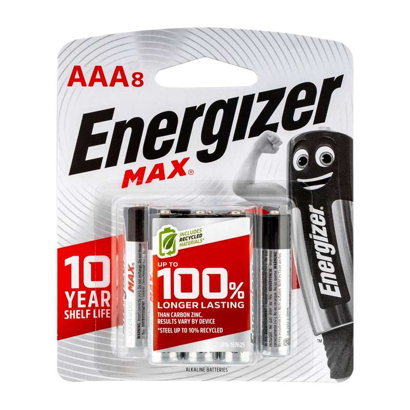 Energizer max: aaa - 8 pack (moq 12)