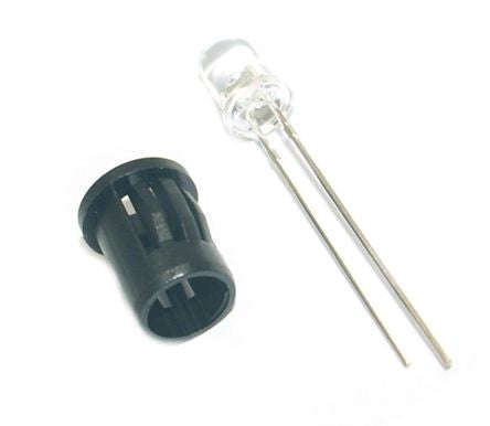 Led kit 5mm clear red in holder elvey-004