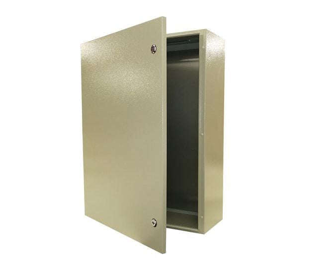 Steel enclosure grey lockable 2-key hole 600x400x250mm encl-xj1-64/250g