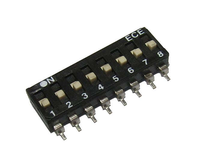 Dip switch smd 8w l/p j-leg esd108lz