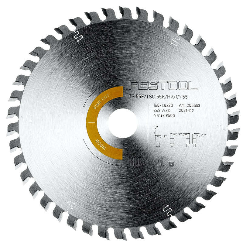 Saw blade wood fine cut 160x1.8x20 w42