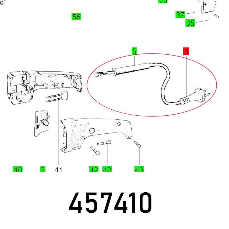 CABLE WITH PLUG AP 55 E DIN-H05RN-F
