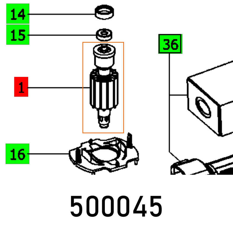 ARMATURE ES150-5E 230-240V ET-BG