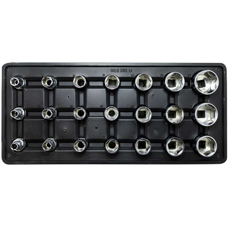 FIXMAN TRAY 21 PIECE 1/2' DRIVE SOCKETS