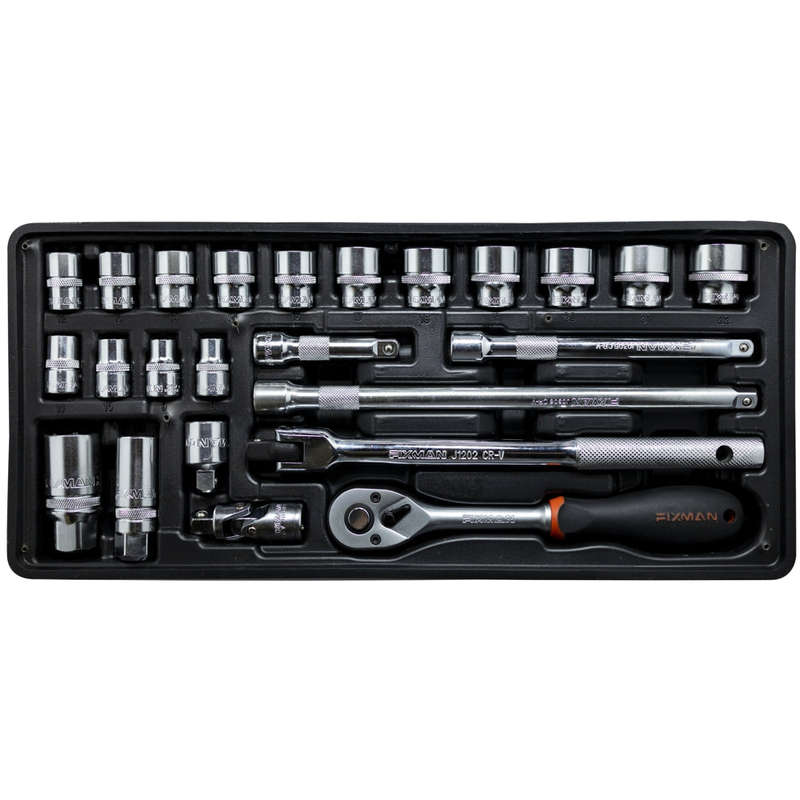 FIXMAN TRAY 24 PIECE 3/8' DRIVE SOCKETS AND ACCESSORIES