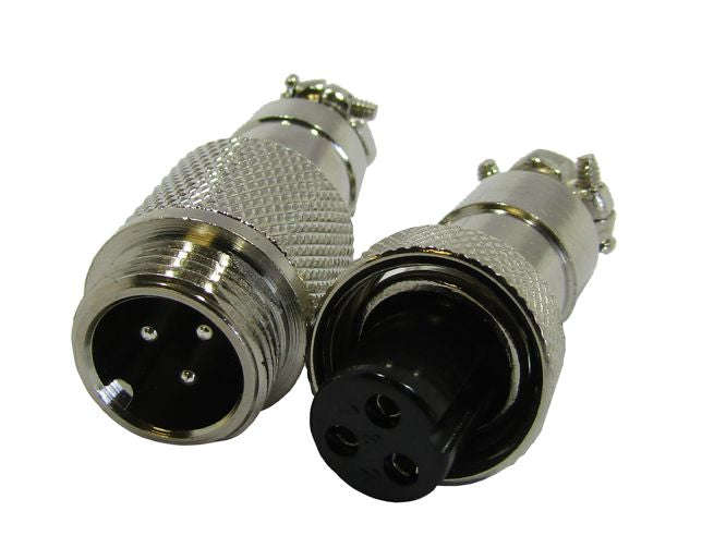 M13 3w mini-mic-plug and socket connector set gx12-3p