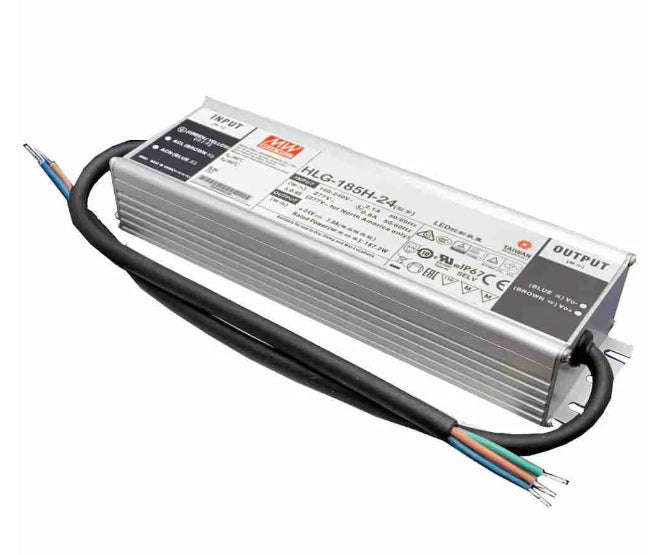 Power supply encl. led driver i=220v o=12v-24 7.8a non-dim hlg-185h-24