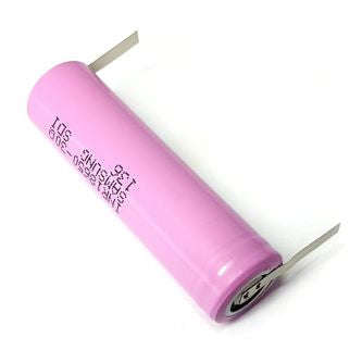 Bat li-ion cell 3v6 3000mahr w/ tags inr18650-30q-t