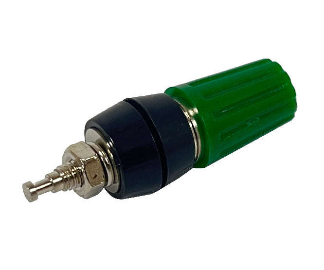Socket banana 4mm blk/green-cap k205-gr