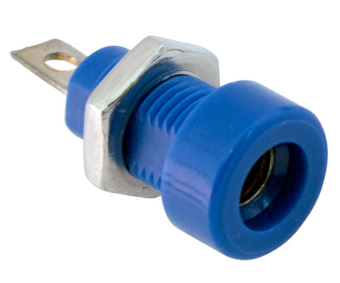 Socket banana 4mm blue solder k214-blue