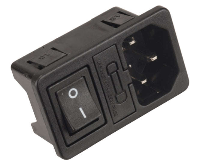C14 iec plug with fuse holder & switch k24133-1.0mm