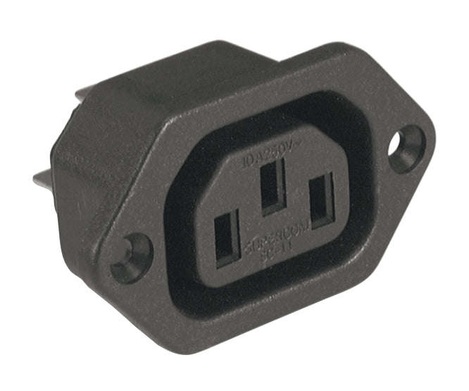 C13 iec socket flange mount solder tag 4.8mm k2414