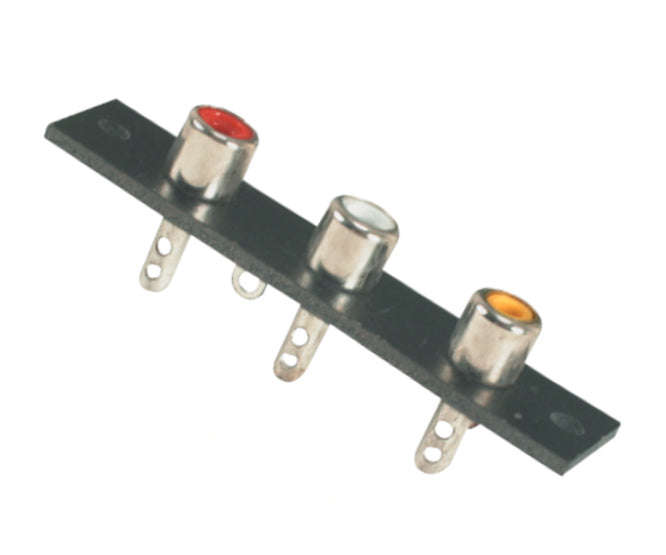 Rca socket 3w p/mnt rd/wt/yl 66x16.2mm k2711
