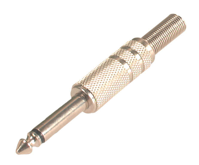 Mono jack plug in-line metal 6.3mm k2892