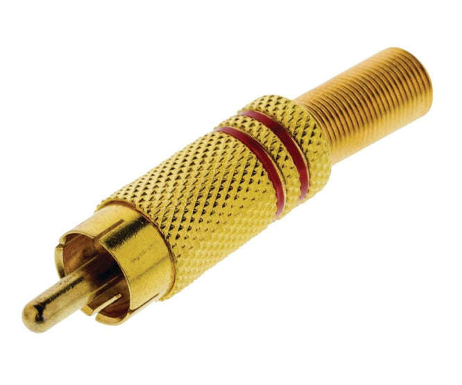 Rca plug connector gold w/spring sleeve k29523rd-6mm