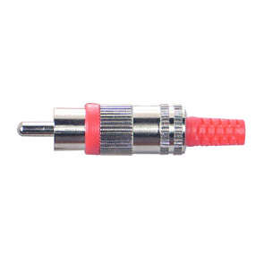 Plug rca str metal w/slv red k29581