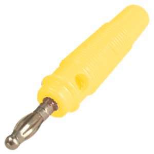 Plug banana 4mm yel rnd rubber k296097yl side stack