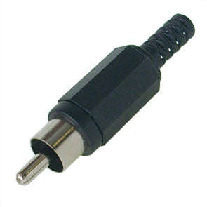 Plug rca str black w/sleeve k312a-bk