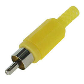 Plug rca str yellow w/sleeve k312a-yl