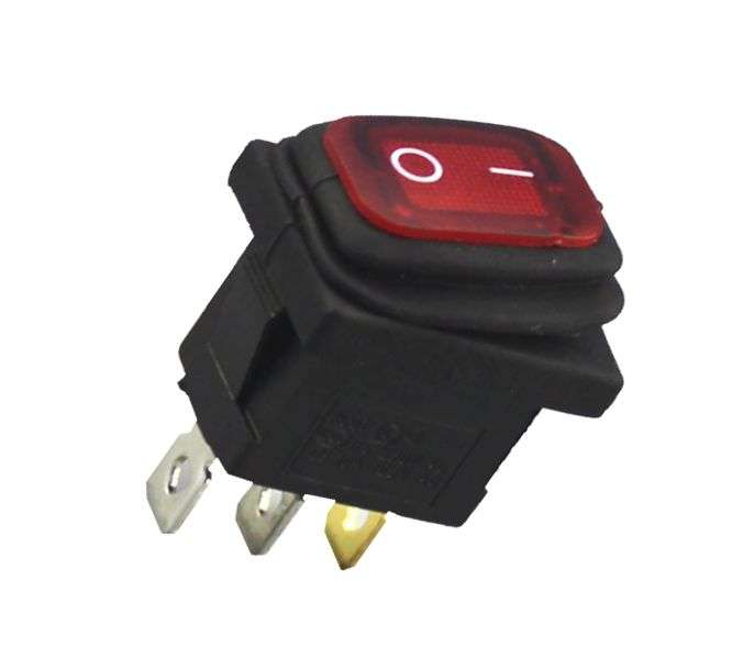 Rocker switch 240vac 6a ill-rd spst 4.8mm terminals kcd1-2-101nw