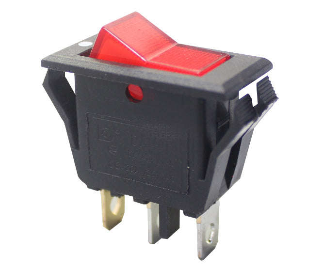 Illuminated rocker switch spst red 12.8x32mm b120c-rd